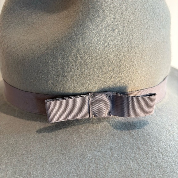 BRIXTON Hat 100% Wool 56 cm Band Bow Grey Round Top - Picture 2 of 7